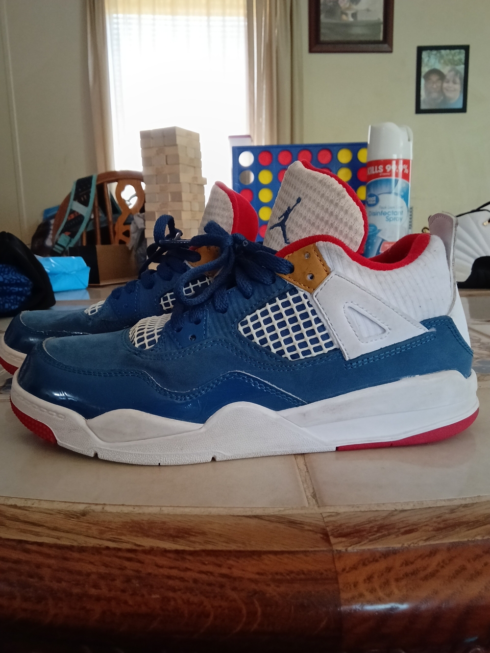 Jordan Kids 3Y (Little Boy) Blue White Red Retro Sneakers